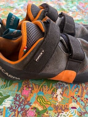 SCARPA Force V Climbing Shoes Gray Orange Size EU 41 US M 8 W 9